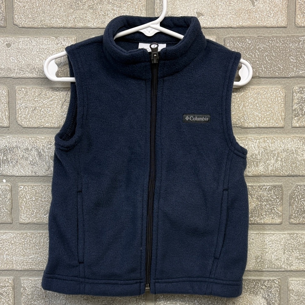 Columbia Navy Full-Zip Fleece Vest Size 3T
